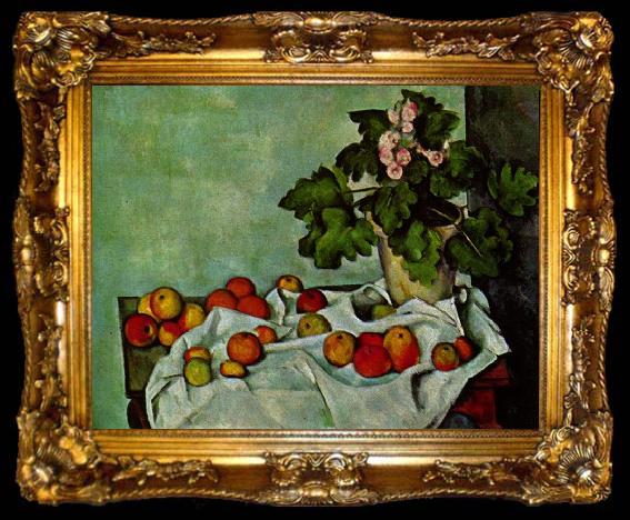 framed  Paul Cezanne Stilleben, Geranienstock mit Fruchten, ta009-2